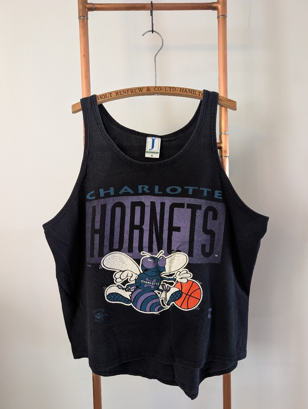 🏀 Rare Vintage Charlotte Hornets Black Basketball Tank Top - UNISEX - XL